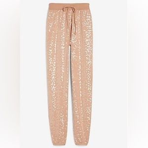 Express Sequin Joggers in Nude Color (On the Pink/Peach Side of Nude). Size XL